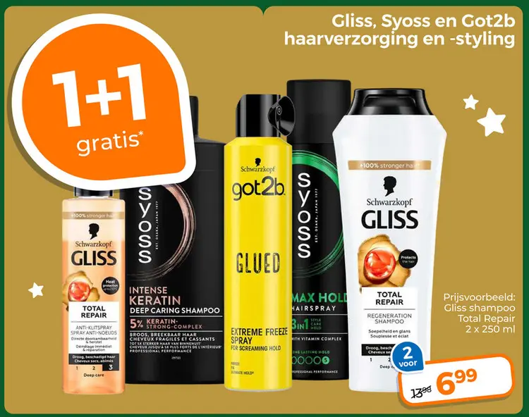 Aanbieding: Gliss shampoo Total Repair