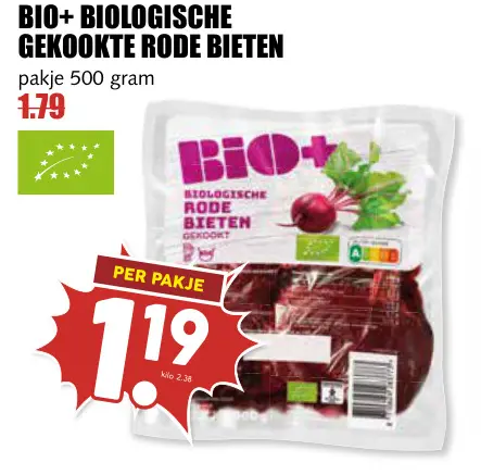 Aanbieding: Biologische gekookte rode bieten