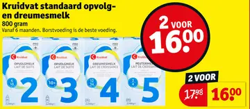 Aanbieding: Kruidvat standaard opvolg- en dreumesmelk