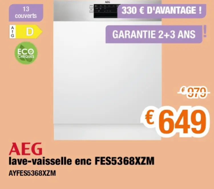 Offre: lave-vaisselle enc FES5368XZM