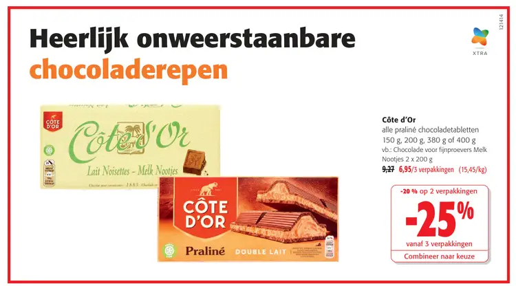 Promotie: Praliné chocoladetabletten