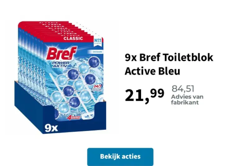 Promotie: Bref Toiletblok Active Bleu