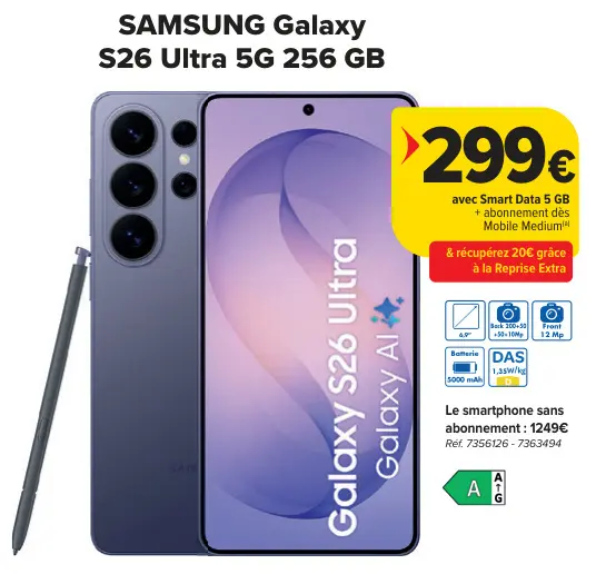 Offre: Galaxy S26 Ultra 5G 256 GB