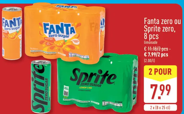 Offre: Fanta zero ou Sprite zero