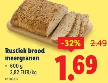 Promotie: Rustiek brood meergranen