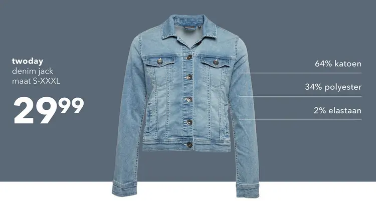 Aanbieding: TwoDay dames spijkerjas blauw