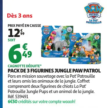 Offre: Pack de 3 figurines jungle PAW PATROL