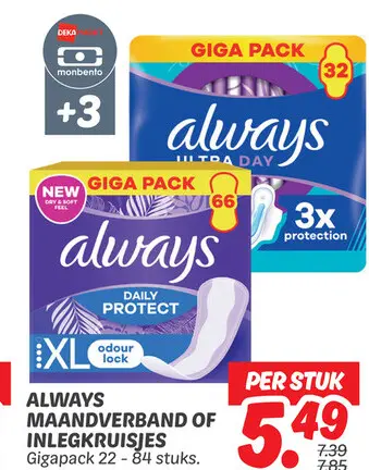 Aanbieding: Maandverband of inlegkruisjes