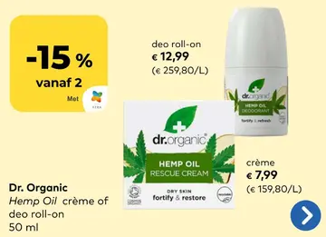 Aanbieding: Hemp Oil crème of deo roll-on