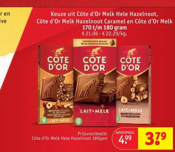 Promotie: Côte d'Or Melk Hele Hazelnoot, Côte d'Or Melk