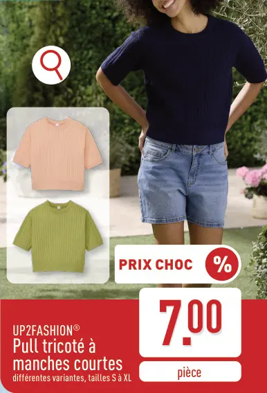 Offre: Pull tricoté à manches courtes