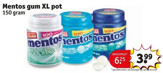 Aanbieding: Mentos gum XL pot