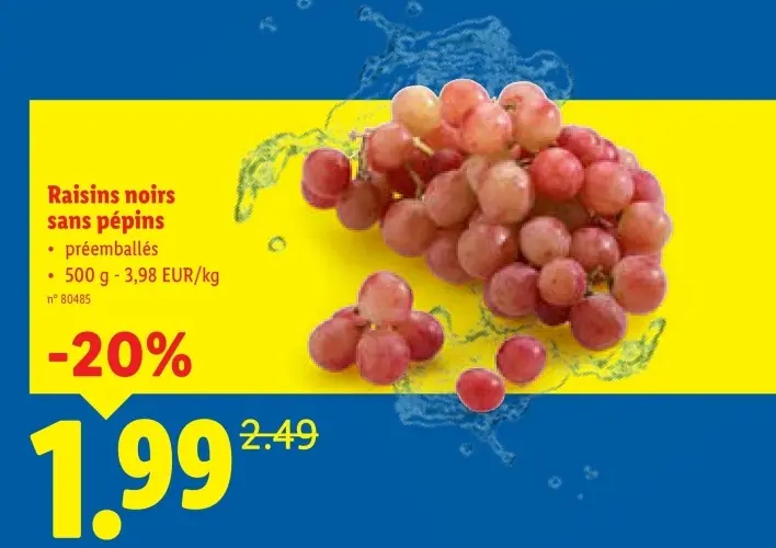 Offre: Raisins noirs sans pépins