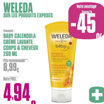 Offre: BABY CALENDULA CRÈME LAVANTE CORPS & CHEVEUX