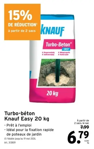 Offre: Turbo-béton Knauf Easy