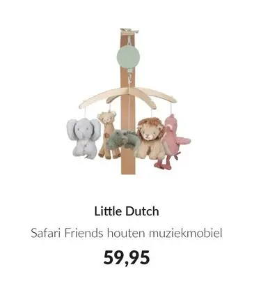 Aanbieding: Safari Friends houten muziekmobiel