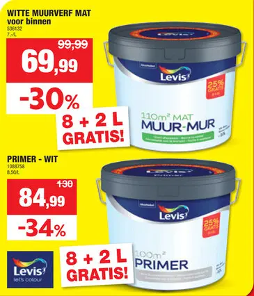 Promotie: Levis primer 10l wit