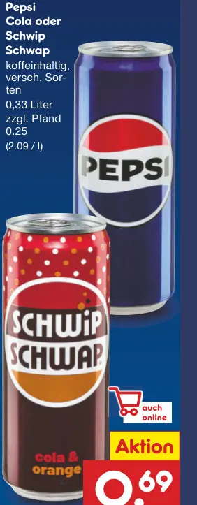 Aanbieding: Pepsi Cola oder Schwip Schwap