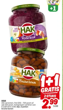 Aanbieding: HAK Rode kool Bruine bonen