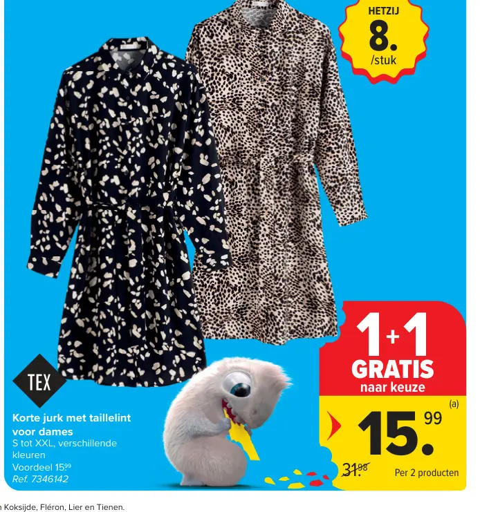 Promotie: Korte jurk met taillelint