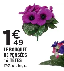 Offre: Le bouquet de pensées 14 têtes