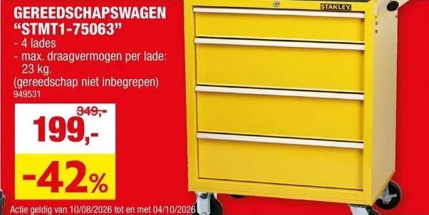 Promotie: Stanley gereedschapswagen 75x53x78 cm