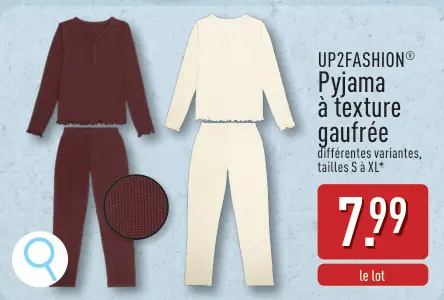 Offre: Pyjama à texture gaufrée
