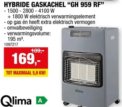Promotie: Hybride gaskachel "GH 959 RF"