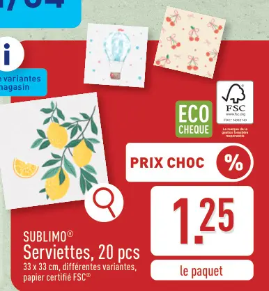 Offre: Serviettes