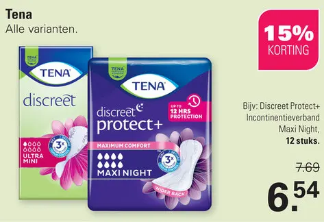 Aanbieding: Tena Discreet Protect+ Incontinentieverband 