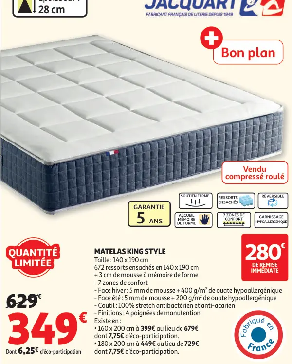 Promotie: Matelas king style