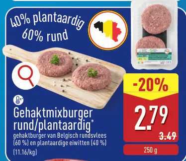 Promotie: Gehaktmixburger rund/plantaardig