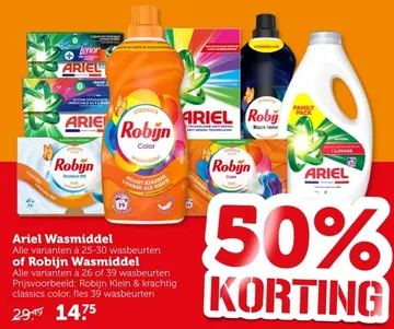 Aanbieding: Ariel Wasmiddel of Robijn Wasmiddel