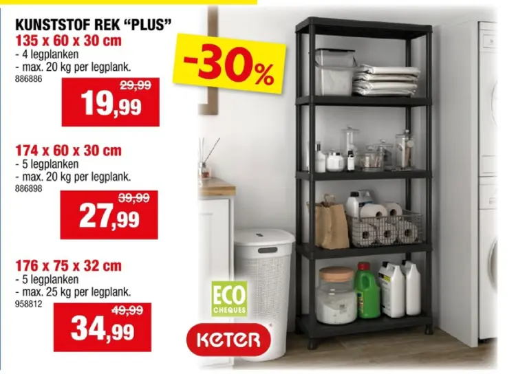 Promotie: Kunststof rek "plus"