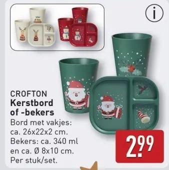 Aanbieding: Kerstbord of -bekers