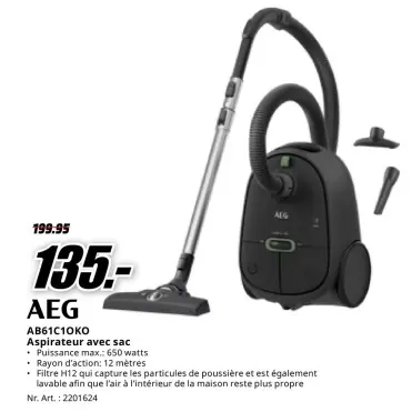 Offre: Aspirateur avec sac