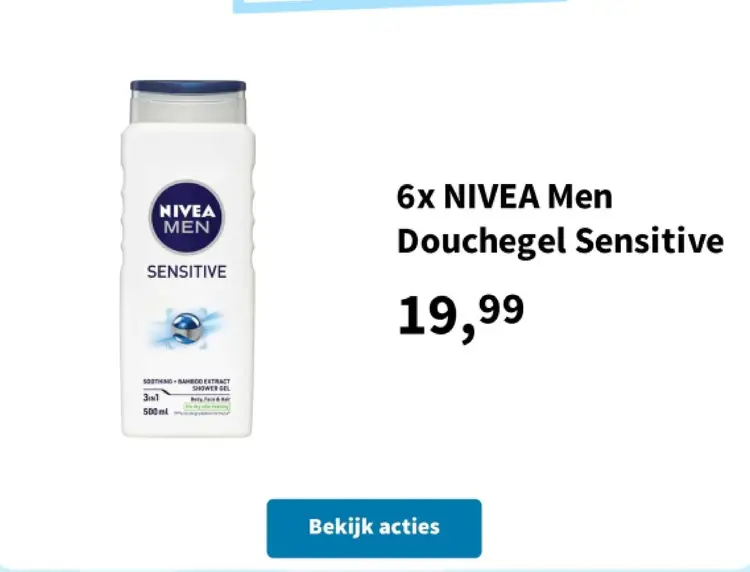 Aanbieding: NIVEA Men Douchegel Sensitive