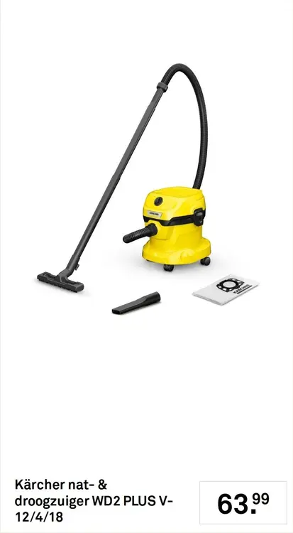 Aanbieding: Nat- & droogzuiger WD2 PLUS V-12/4/18
