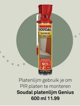 Aanbieding: Soudal platenlijm Genius