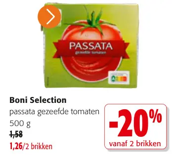 Promotie: passata gezeefde tomaten