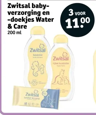 Promotie: Zwitsal baby-verzorging en -doekjes Water & Care