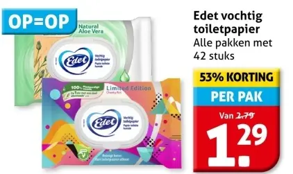 Aanbieding: Edet vochtig toiletpapier