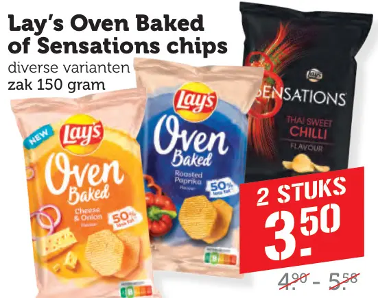 Aanbieding: Oven Baked of Sensations chips