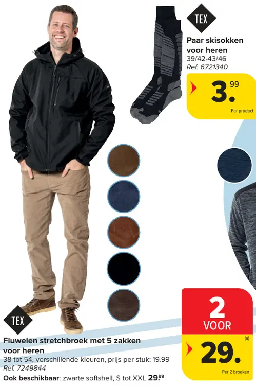 Promotie: Fluwelen stretchbroek met 5 zakken