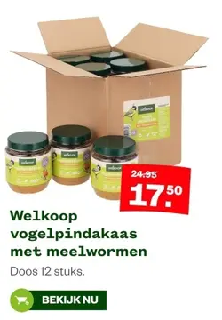 Aanbieding: Welkoop vogelpindakaas met meelwormen