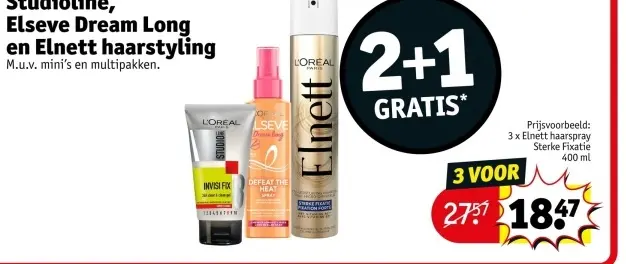 Promotie: Studioline, Elseve Dream Long en Elnett haarstyling