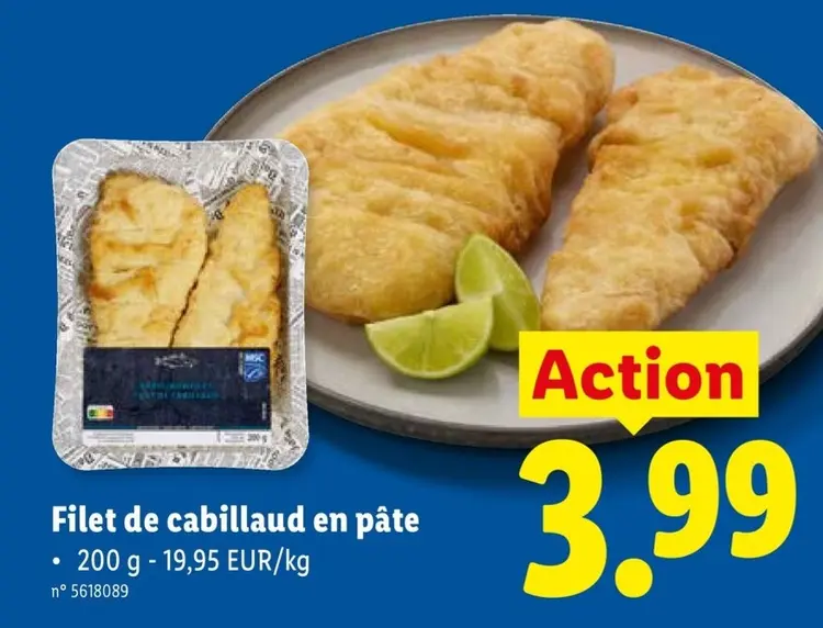 Offre: Filet de cabillaud en pâte