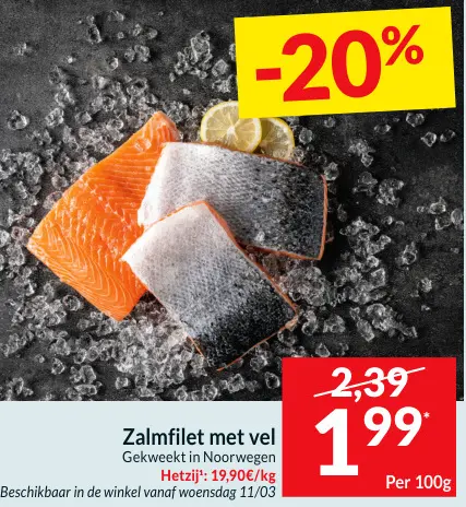 Promotie: Zalmfilet met vel