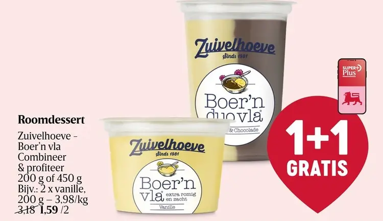 Promotie: Roomdessert Boer'n vla