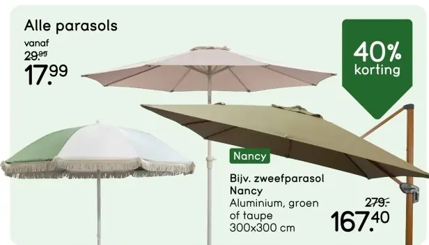 Aanbieding: Alle parasols